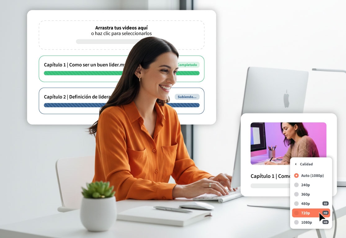 Contenido audiovisual, crea cursos en minutos.